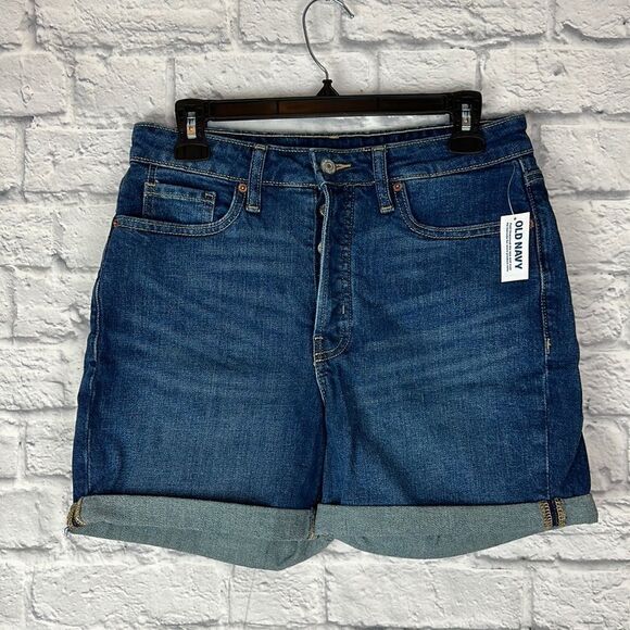 Old Navy O.G. Straight High-Rise Button Up Shorts NWT Size 8 - Picture 1 of 6